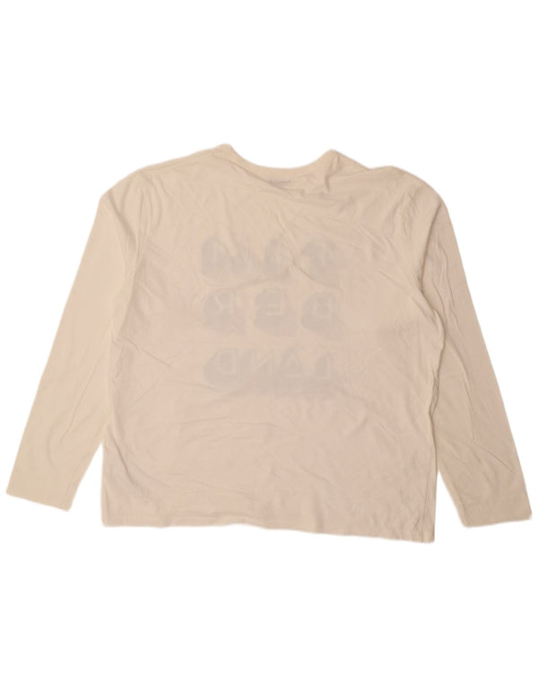 TIMBERLAND Top grafic pentru bărbați cu mânecă lungă XL din bumbac alb