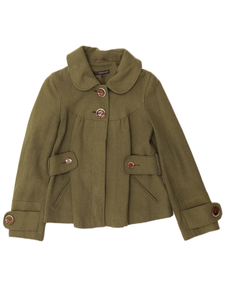 Palton pentru femei Topshop UK 8 Lână verde mică