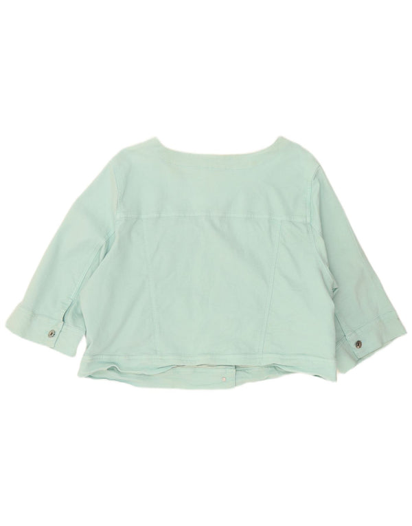Jachetă de denim cu mâneci 3/4 pentru femei Marks & Spencer UK 22 3XL Turcoaz