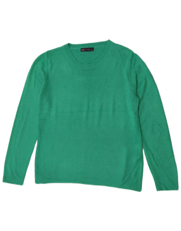 Pulover pentru femei Marks & Spencer cu gât de barcă, UK 12, verde mediu acrilic