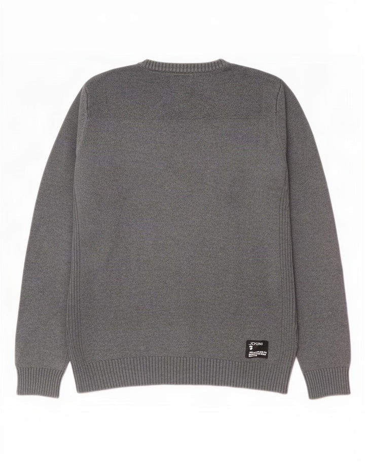 Pulover Jack & Jones pentru bărbați, cu decolteu în V, bumbac, gri mediu