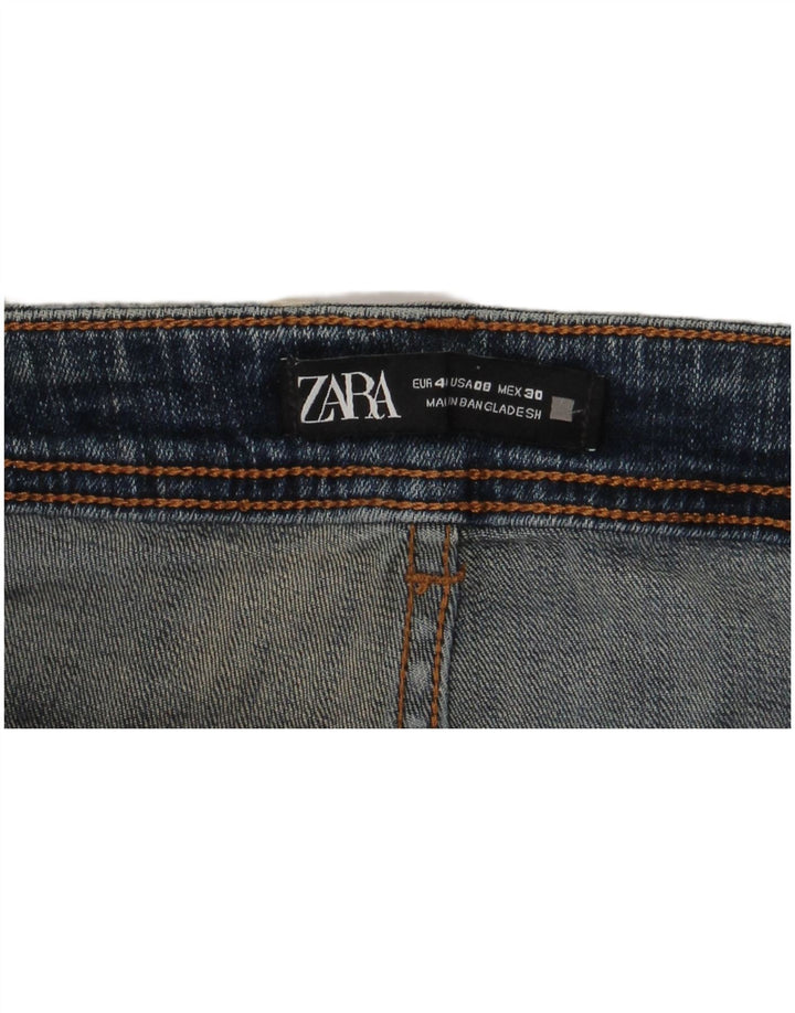 Blugi skinny distressed pentru femei Zara EU 40 Medium W30 L28 Albastru