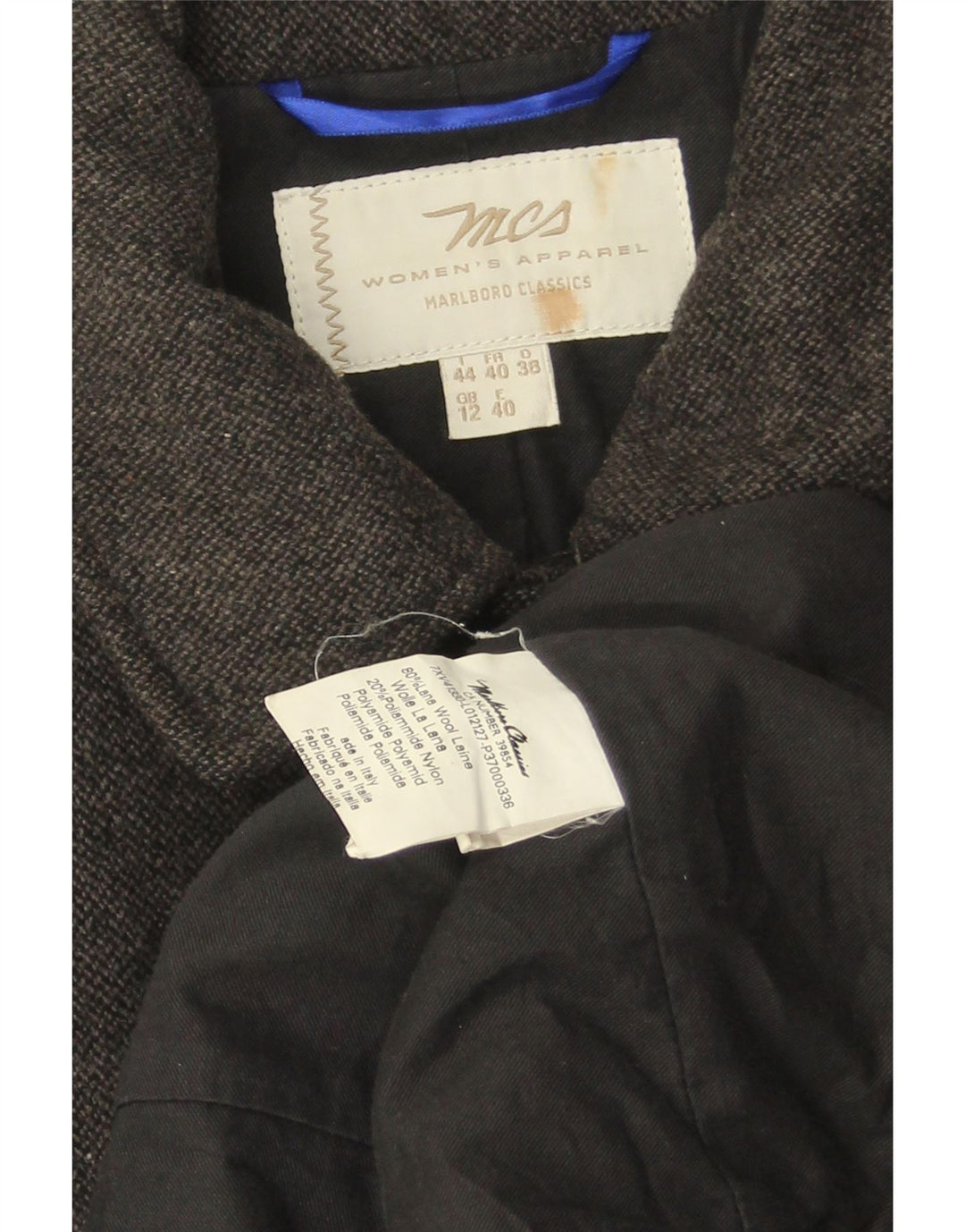 MARLBORO CLASSICS Palton pentru femei UK 12 Medium Gri Lână