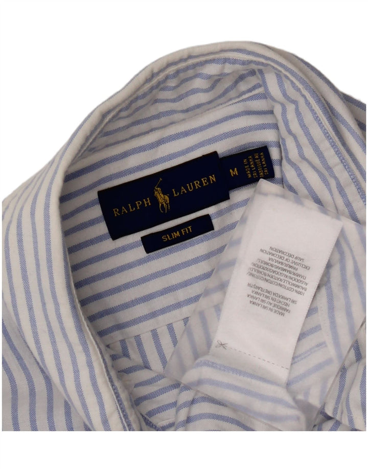 Cămașă pentru bărbați Ralph Lauren slim fit, bumbac cu dungi albastre medii