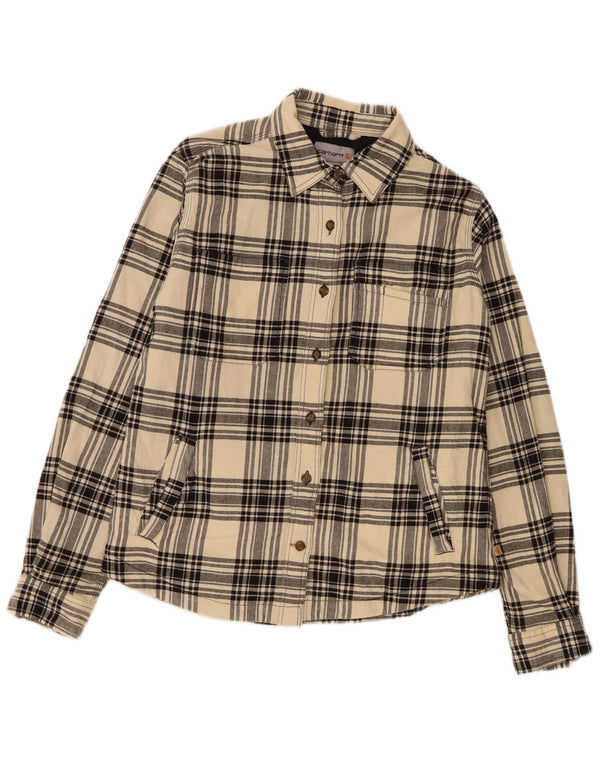 Cămașă de flanel Lumberjack Carhartt pentru femei UK 6 XS, bumbac check bej