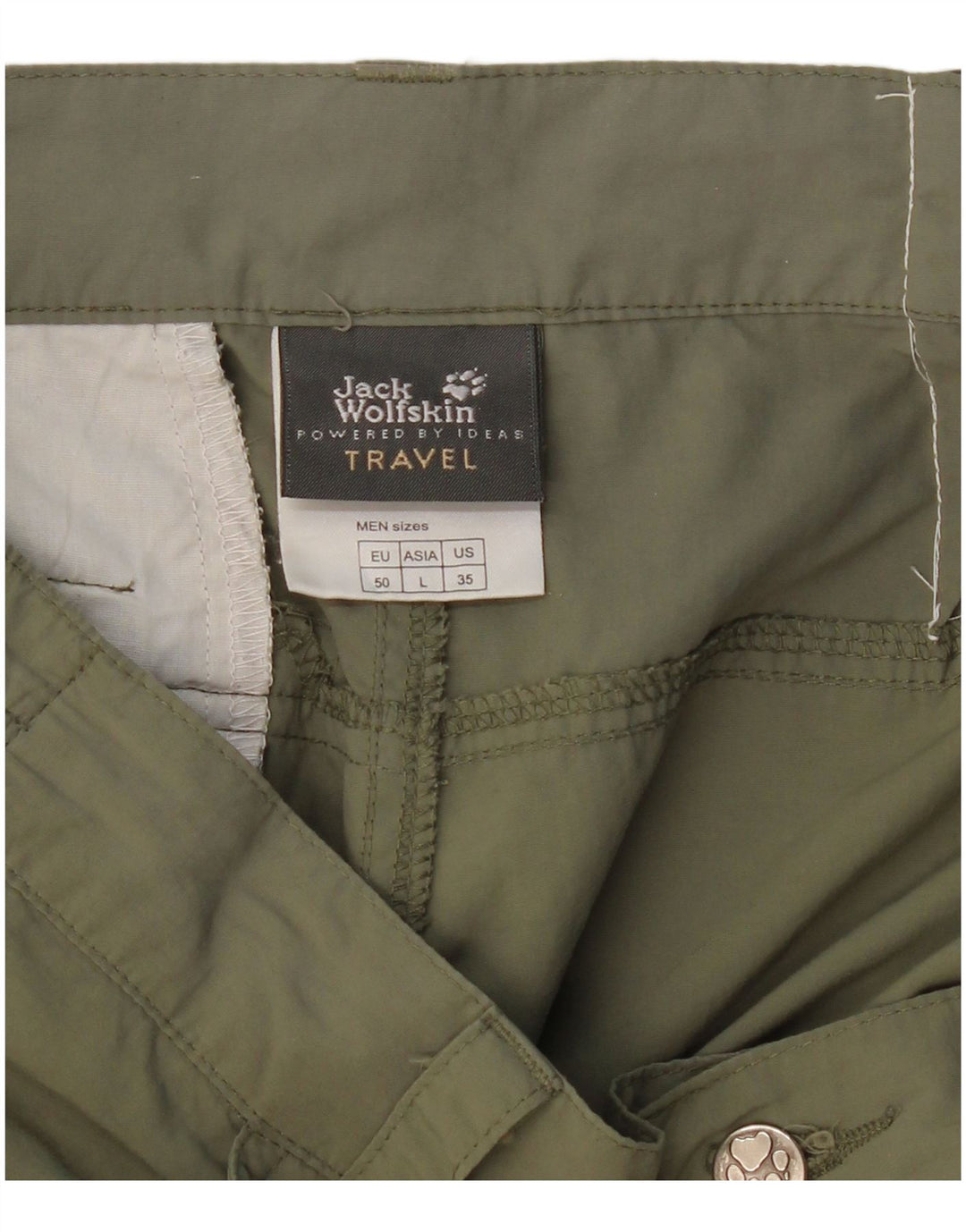 Pantaloni cargo drepti de călătorie pentru bărbați JACK WOLFSKIN L34 L30 Kaki