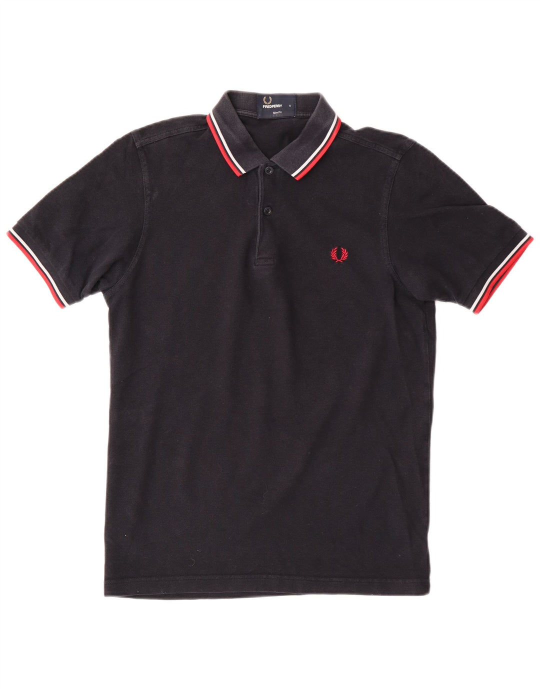 Cămașă polo pentru bărbați Fred Perry slim fit, bumbac negru mic