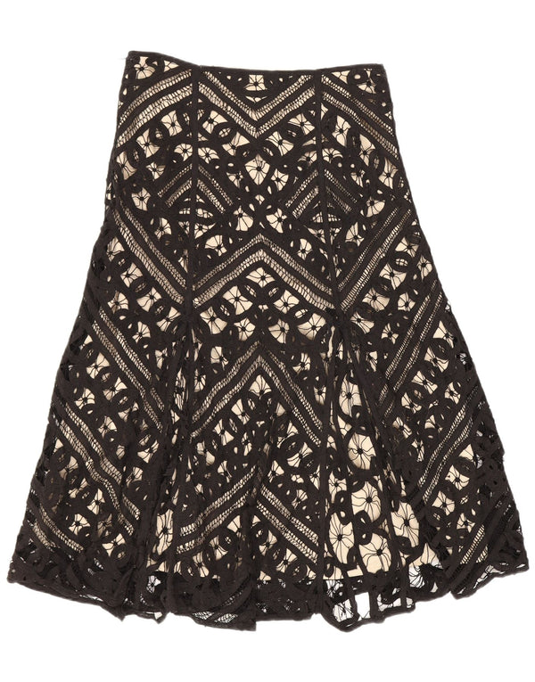 Fusta în formă de A pentru femei Coast UK 10 Small W26 Bumbac geometric negru