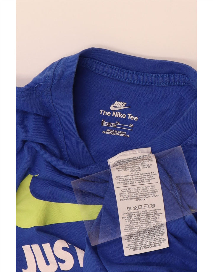 Tricou grafic pentru băieți NIKE Top 13-14 ani XL Bumbac albastru