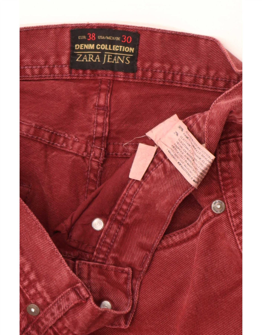 Blugi slim pentru bărbați Zara EU 38 Mici L30 L30 Bumbac roșu