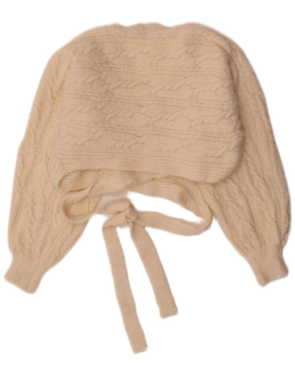 Pulover cardigan crop pentru femei Zara UK 14 Medium Bej Acrilic