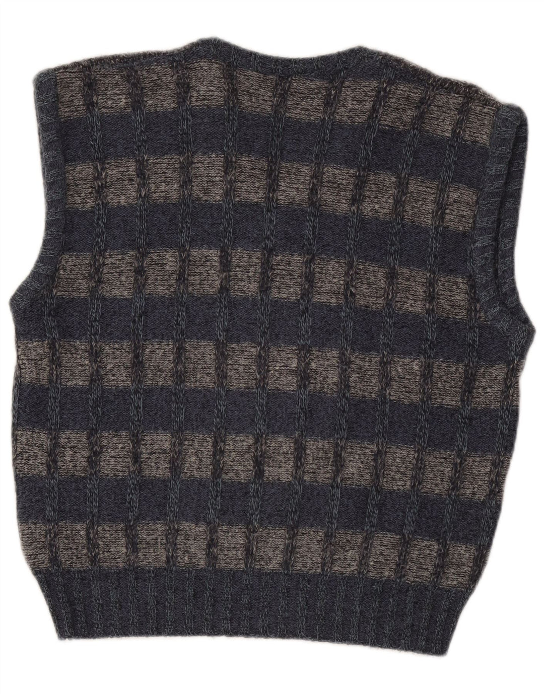 Vestă Vintage pentru bărbați Tank Top Small Grey Check Acrylic