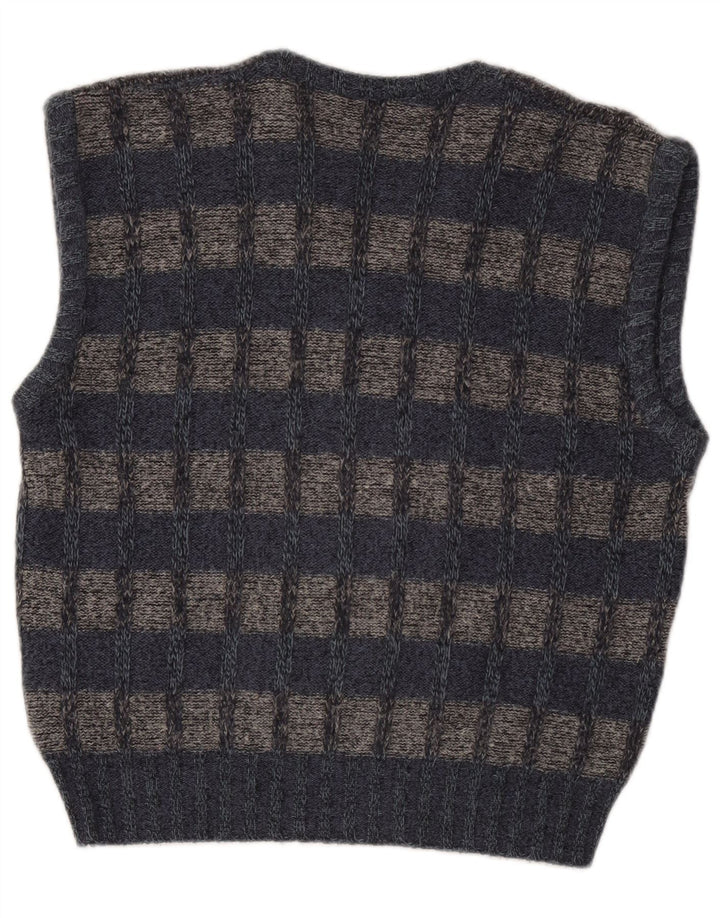 Vestă Vintage pentru bărbați Tank Top Small Grey Check Acrylic