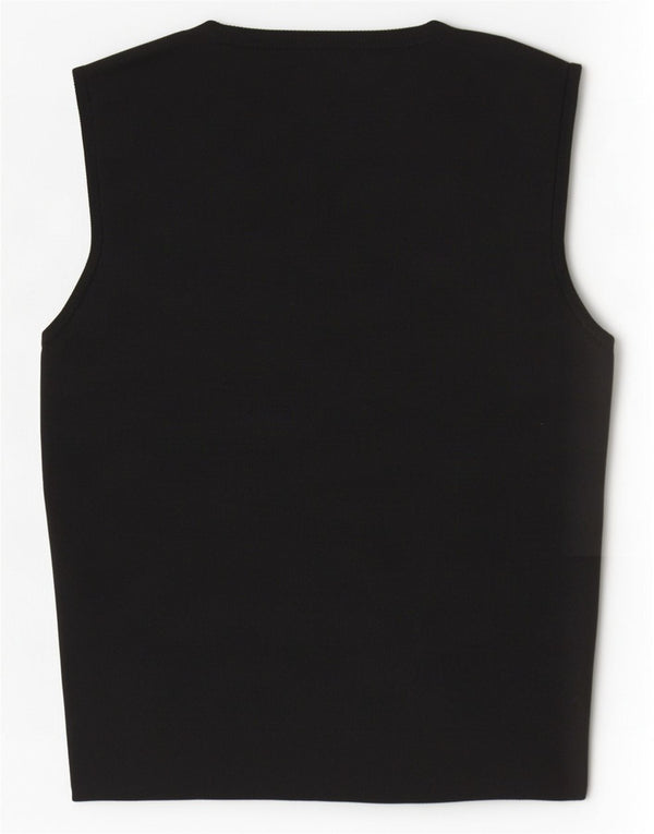 Top cu vestă pentru femei Zara UK 8, poliester negru mic