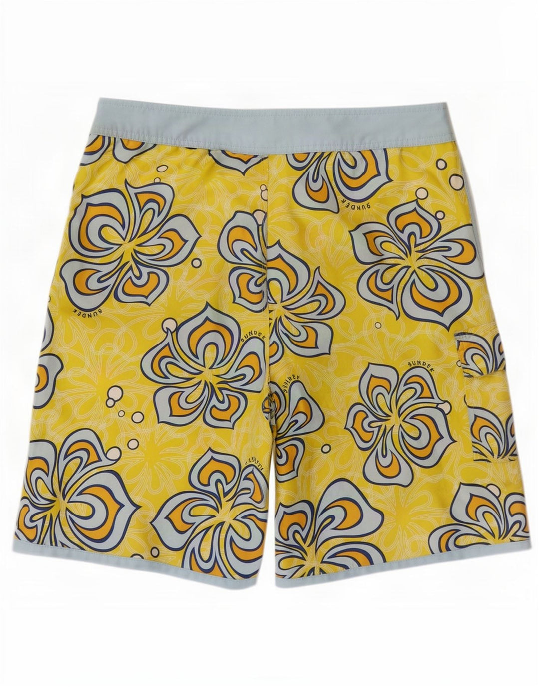 Sundek Pantaloni scurți de înot pentru bărbați, poliester floral, galben mediu