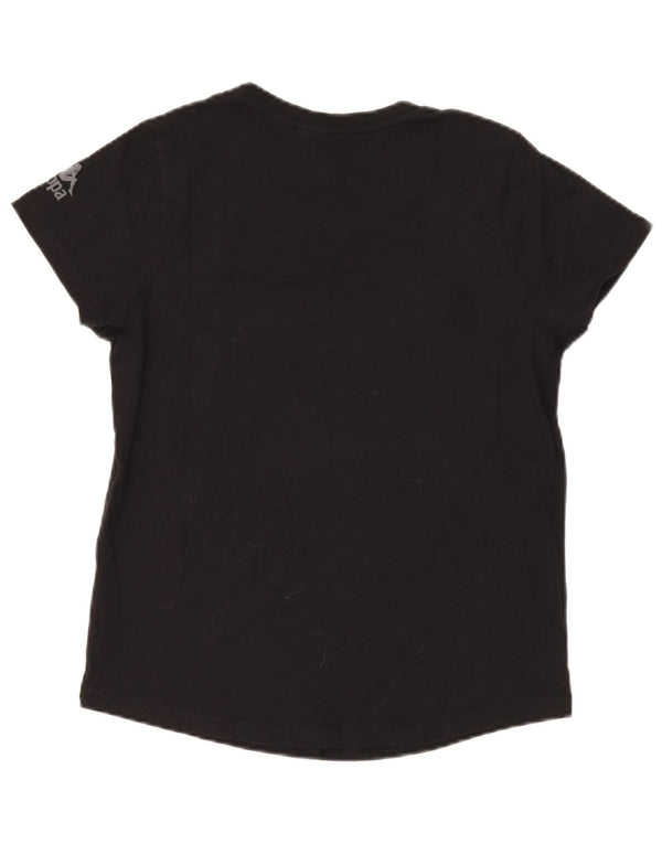 Tricou grafic Kappa pentru femei Top UK 12 Medium Black Bumbac