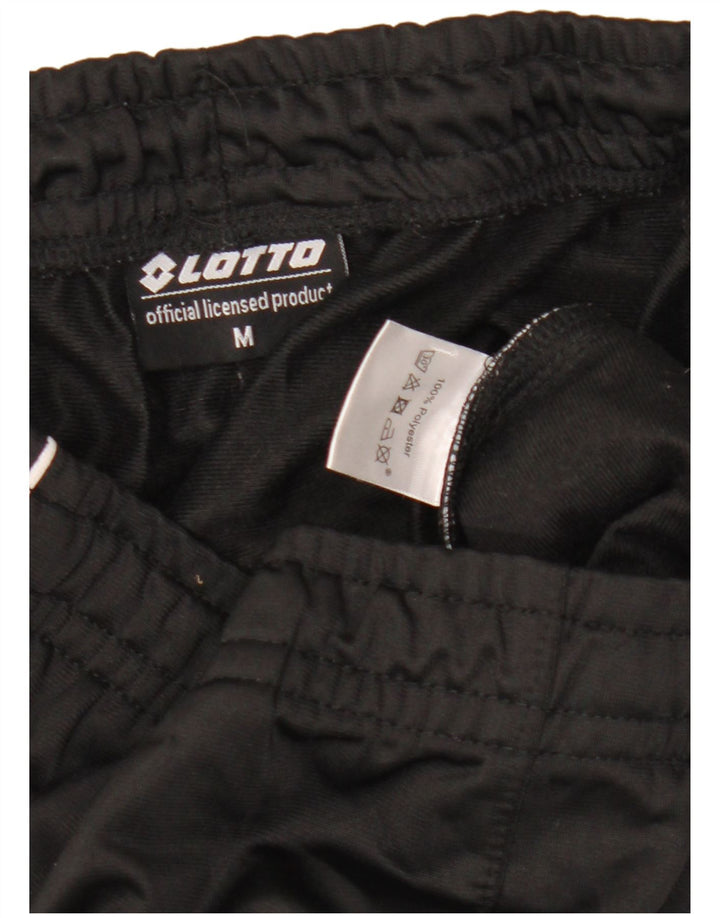 Pantaloni de trening Lotto pentru bărbați, poliester mediu negru