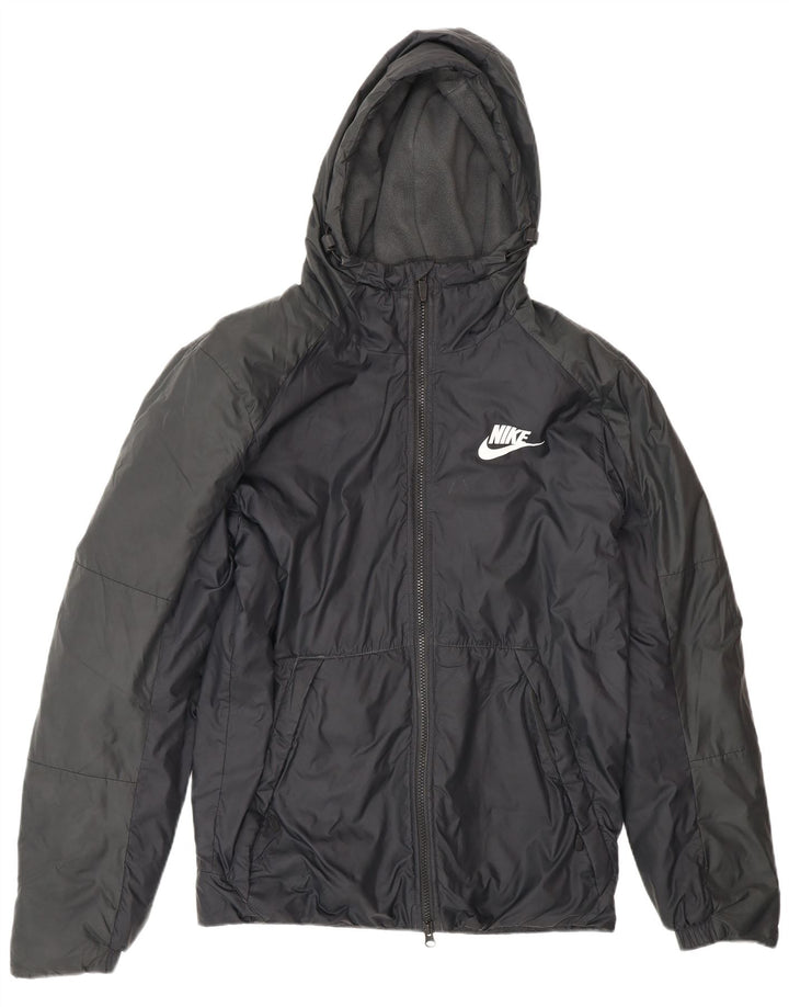 Jachetă de vânt cu glugă pentru bărbați Nike UK 36 Poliester negru mic