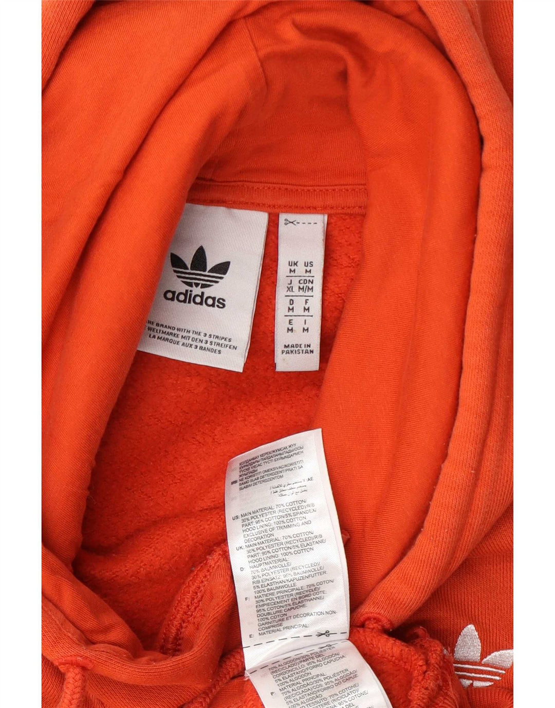 Pulover Adidas pentru bărbați, bumbac portocaliu mediu