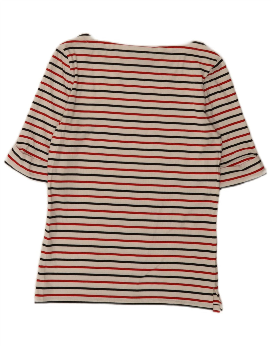 Top pentru femei Ralph Lauren cu mâneci 3/4 UK 12 Medium White Striped