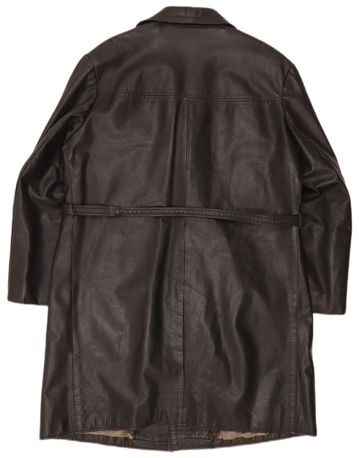 Palton din piele vintage pentru bărbați IT 54 2XL din piele neagră