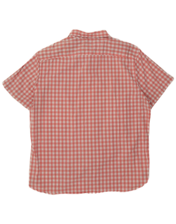Cămașă cu mânecă scurtă elastică Lee pentru bărbați, cu ajustare normală, 2XL, bumbac vichy roz