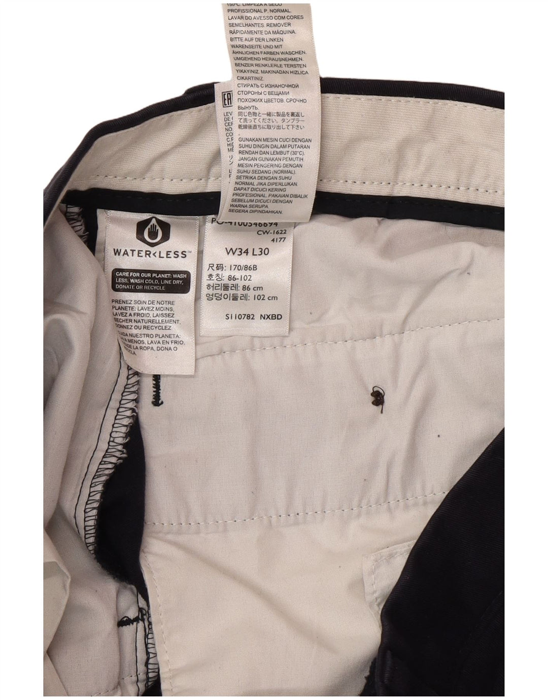 Pantaloni chino pentru bărbați DOCKERS Classic Fit L34 L30, albastru bleumarin, bumbac, clasici