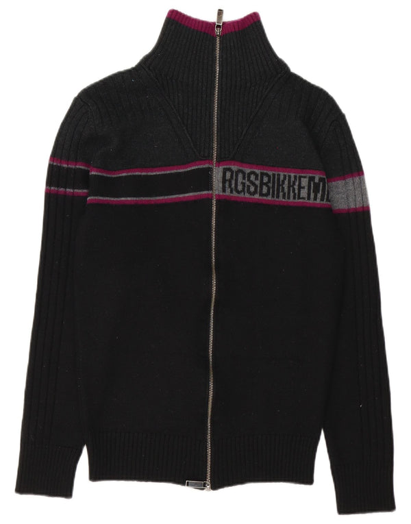Pulover cardigan grafic pentru femei Bikkembergs UK 14 Medium Black Colorblock