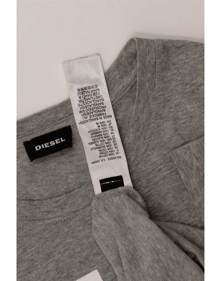 Tricou grafic pentru bărbați Diesel Top mare din bumbac gri