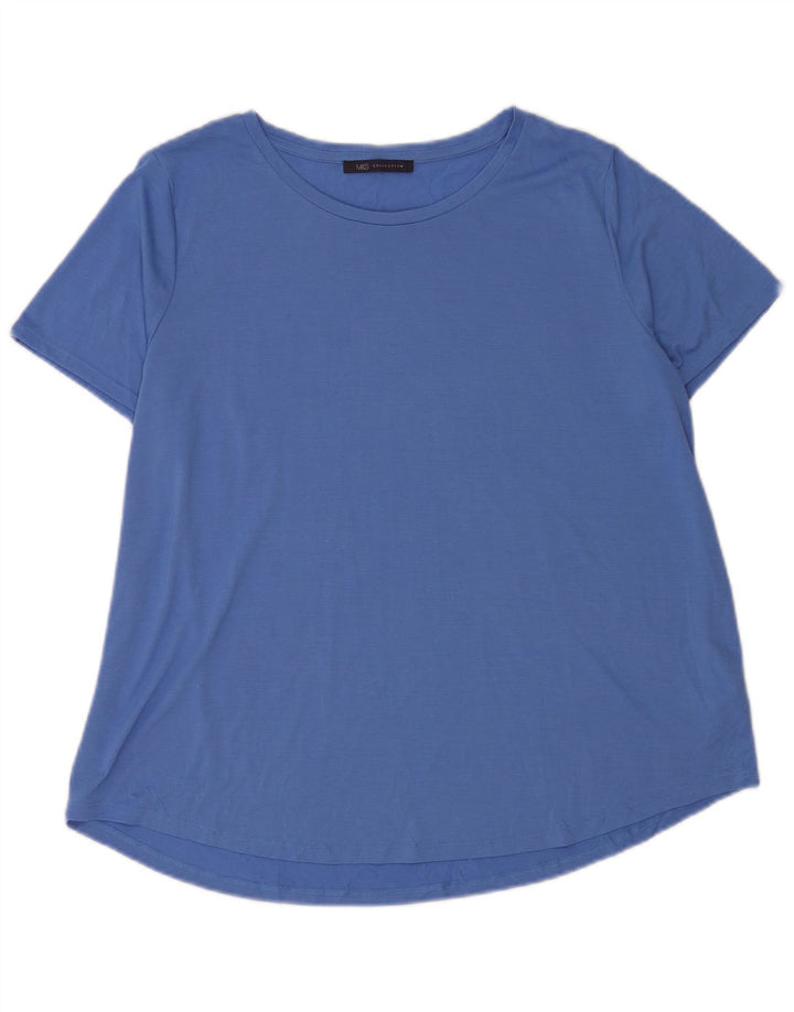 Tricou pentru femei Marks & Spencer Top UK 20 2XL Albastru Poliester
