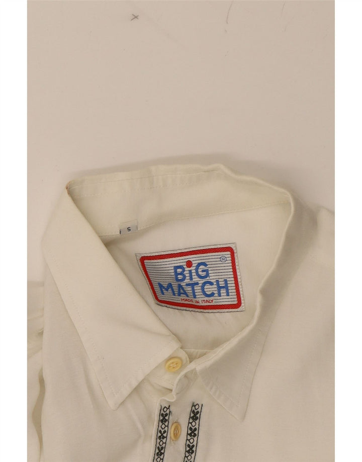 BIG MATCH  Mens Shirt Small White Cotton Vintage Big Match and Second-Hand Big Match from Messina Hembry 
