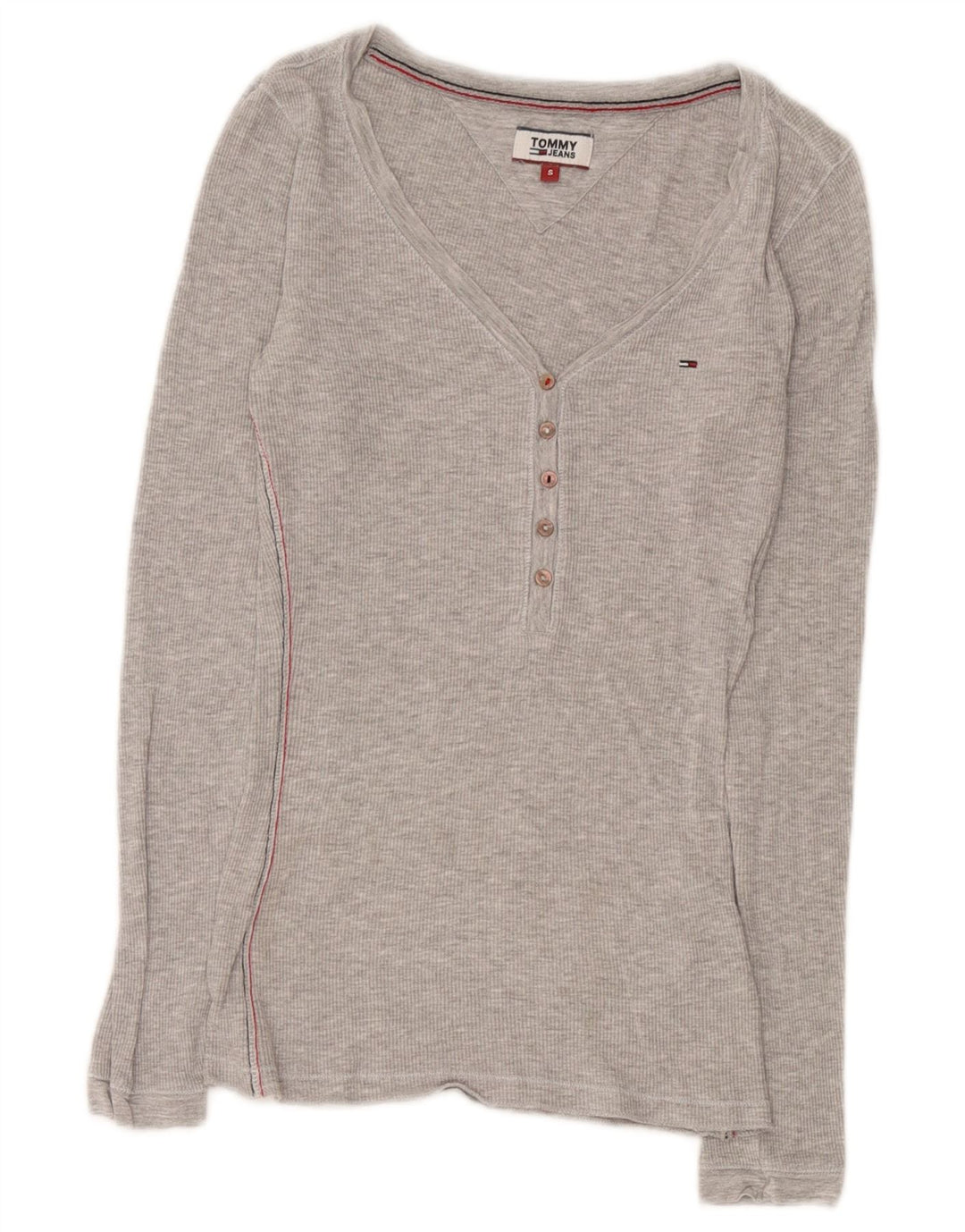 Top pentru femei Tommy Hilfiger cu mânecă lungă UK 8 Small Gri Viscose