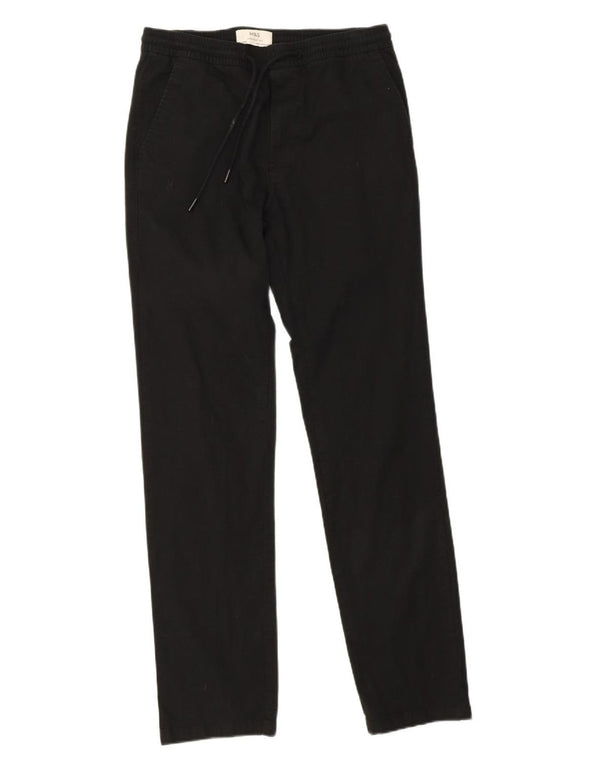 Pantaloni casual drepti pentru bărbați Marks & Spencer Mici L30 L32 Bumbac negru