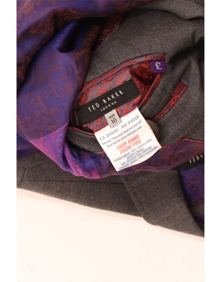 Sacou blazer pentru baieti Ted Baker 9-10 ani gri din lana virgina