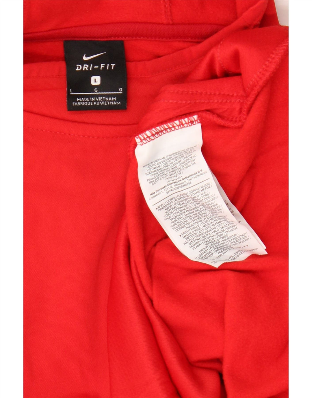 Top cu glugă pentru bărbați Nike cu mânecă lungă, mare, roșu, poliester