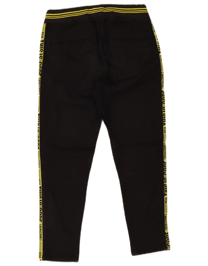 Pantaloni de trening grafic pentru bărbați Zara, poliester negru mic