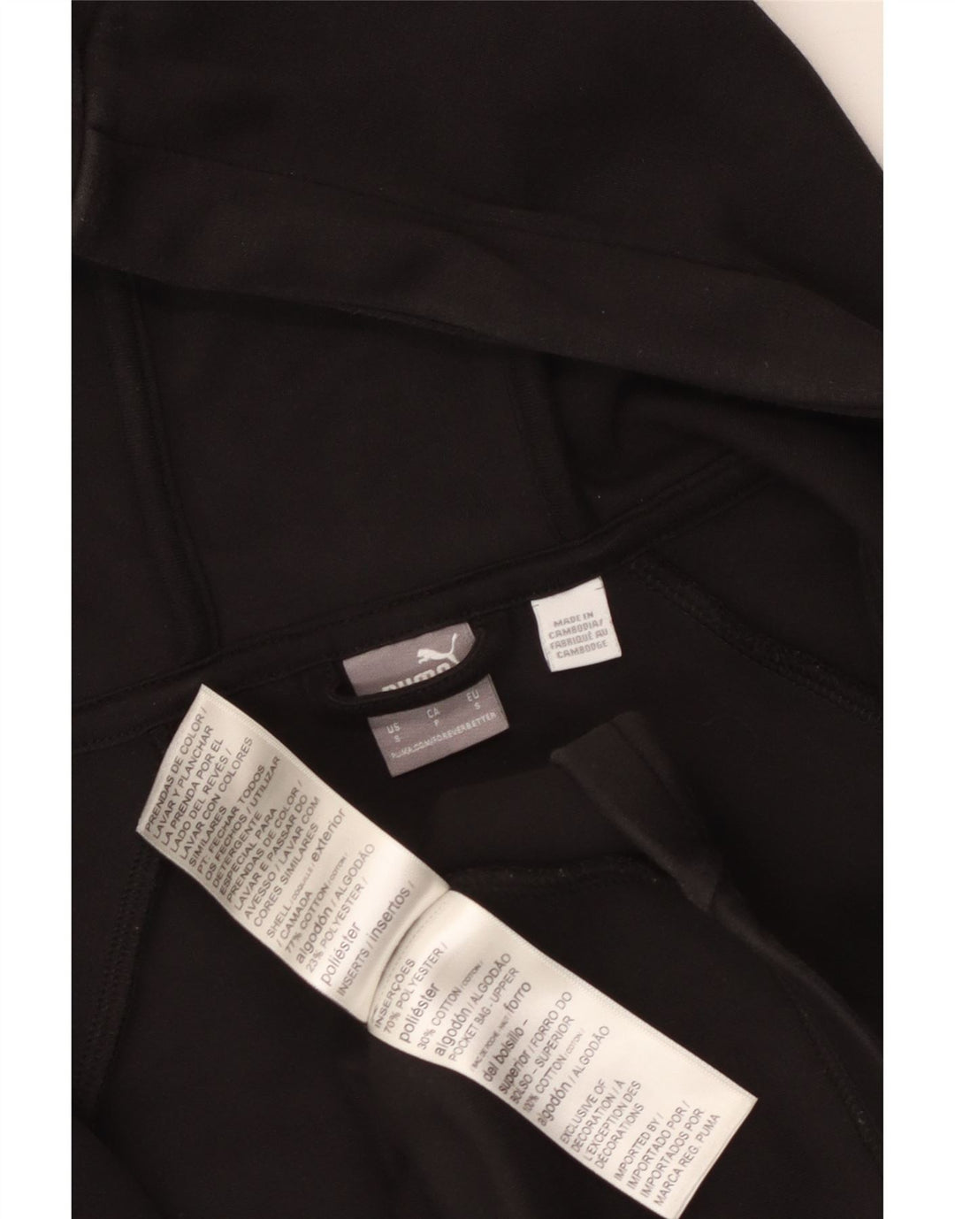 Pulover PUMA pentru femei, cu fermoar, UK 10, poliester negru mic