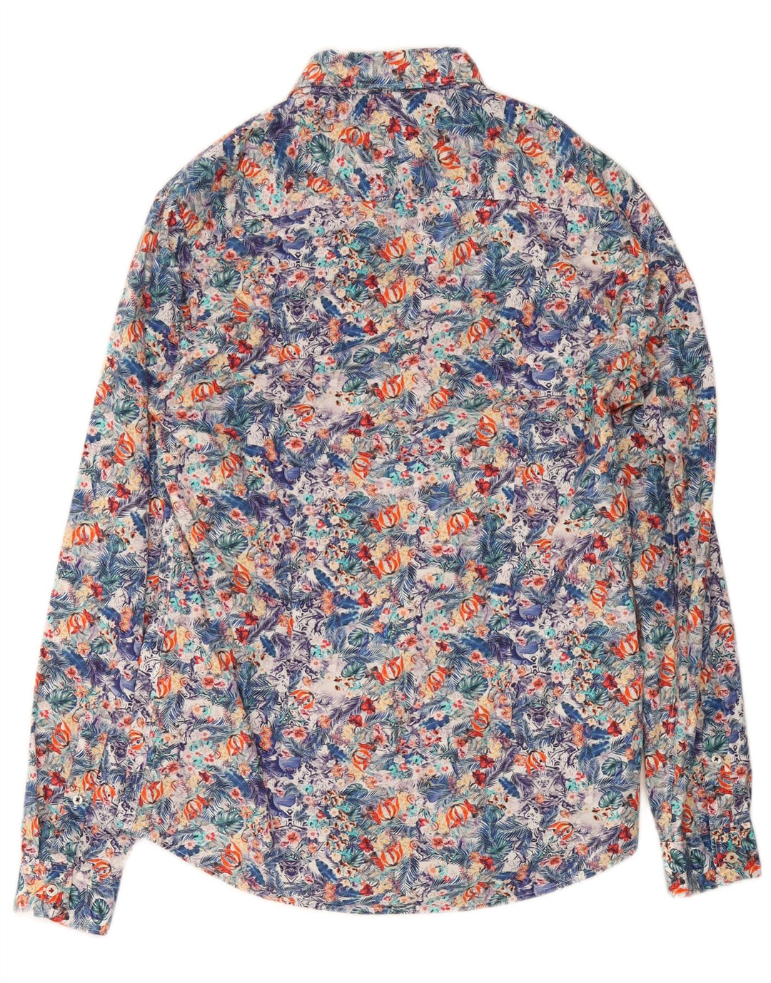 Cămașă pentru bărbați Zara Slim Fit Bumbac Floral Multicolor Mediu