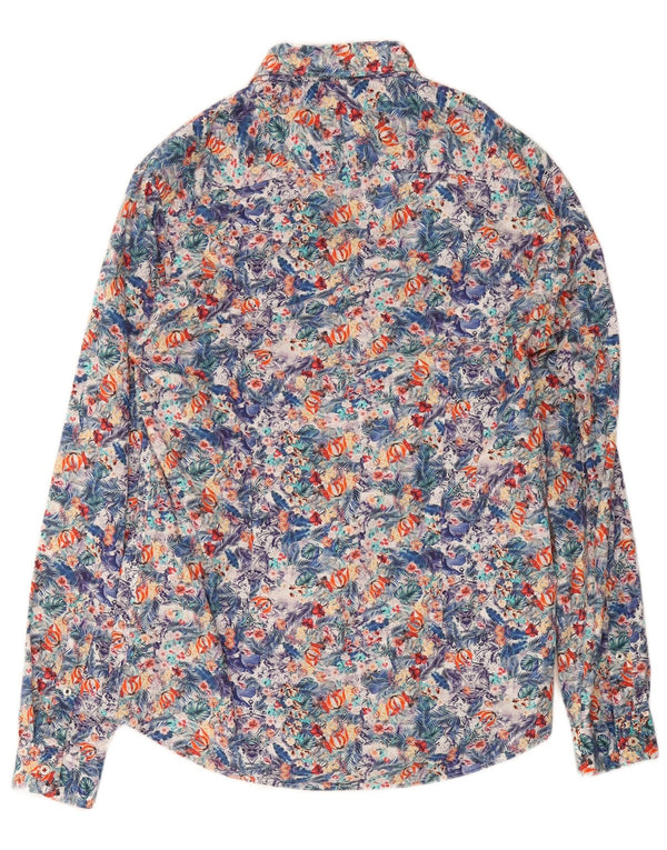 Cămașă pentru bărbați Zara Slim Fit Bumbac Floral Multicolor Mediu