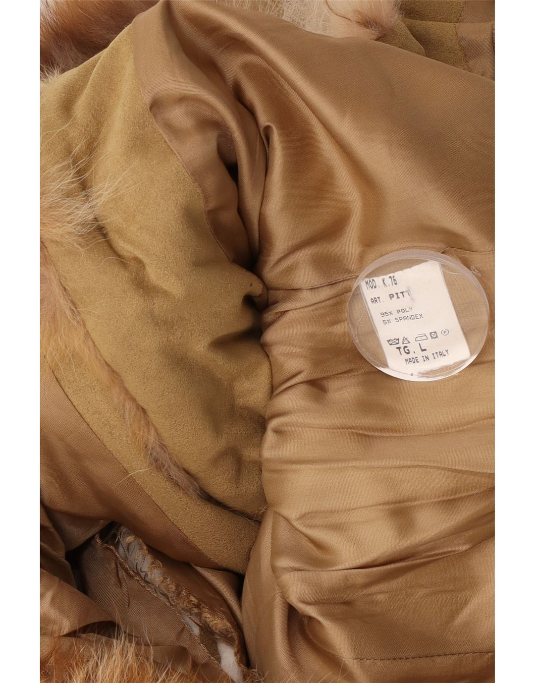 Jachetă căptușită cu glugă vintage pentru femei UK 16 mare, bej, poliester