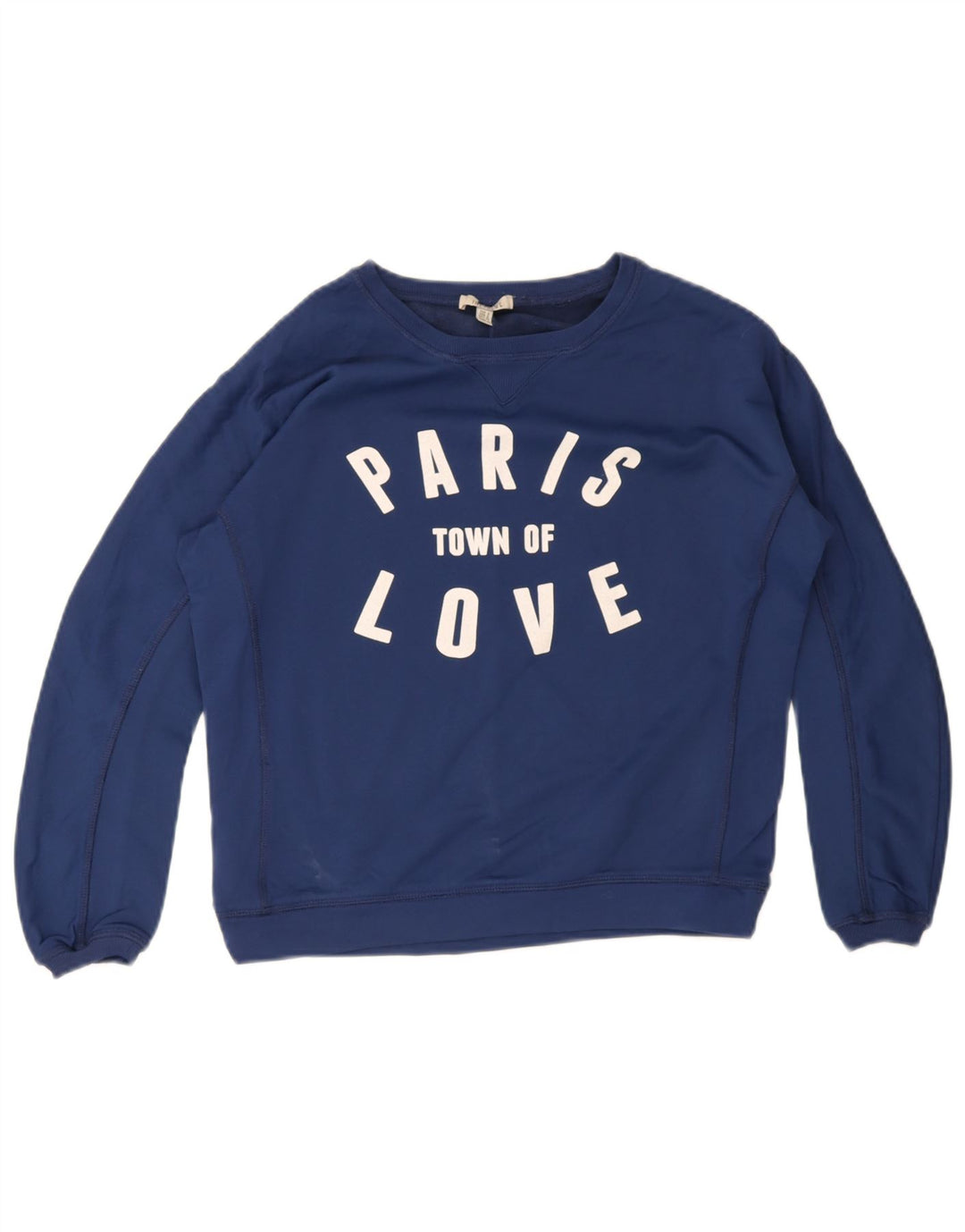 Pulover supradimensionat cu grafic Paris Zara pentru femei UK 10 Small Blue