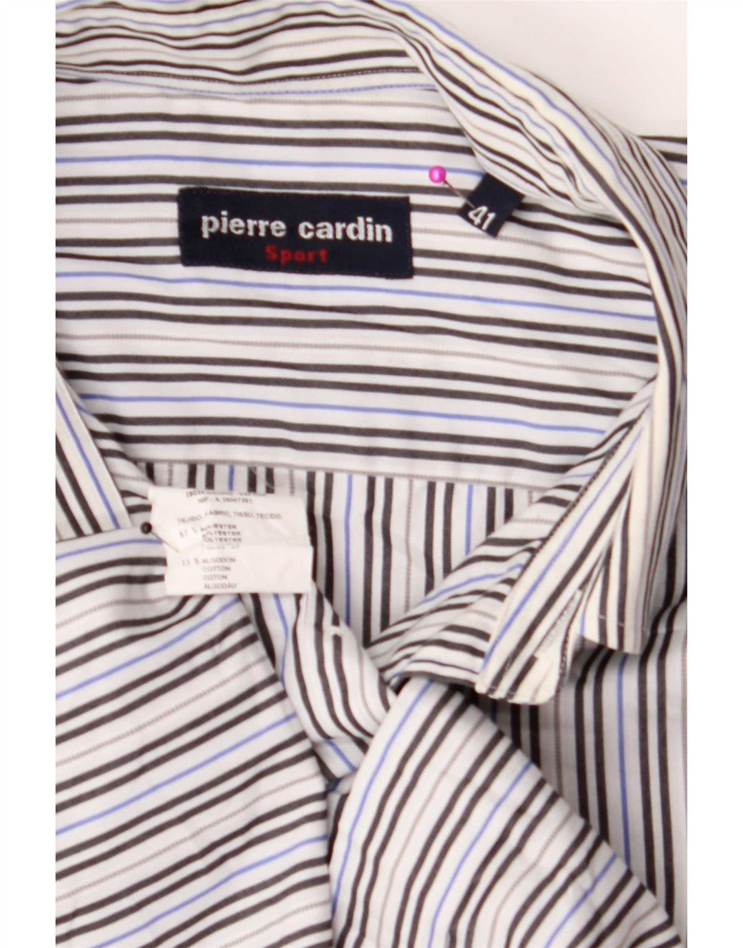 Pierre Cardin Cămașă pentru bărbați Mărimea 41 Poliester cu dungi multicolore mari