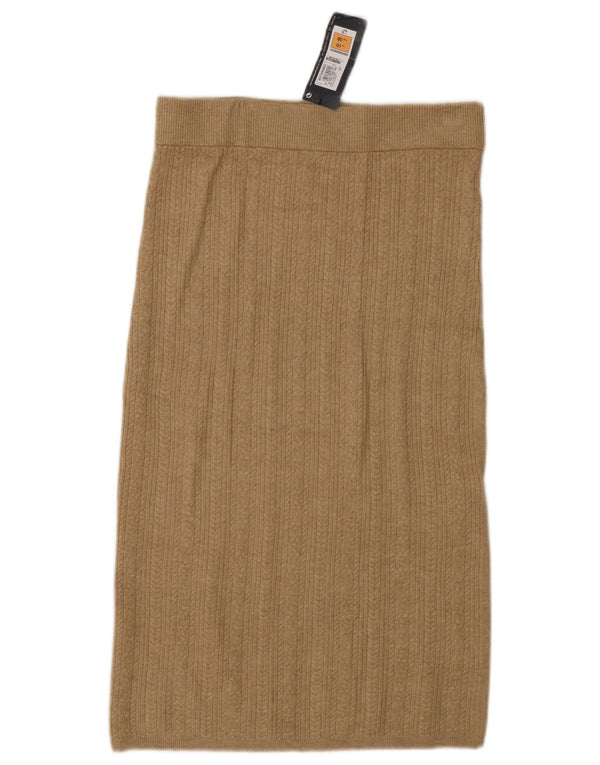 Fusta dreaptă tricotată pentru femei Marks & Spencer UK 10 Small W26 Brown Viscose