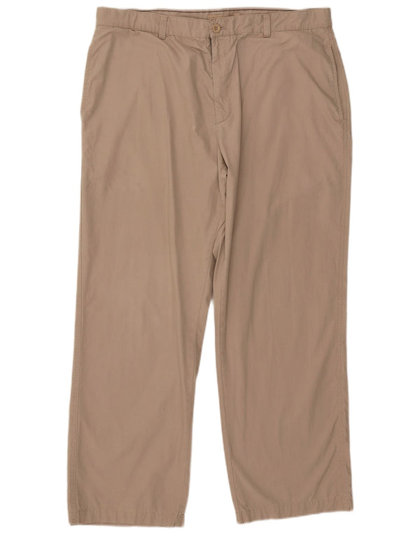 Calvin Klein Mens Straight Chino Trousers W38 L30 Beige Cotton