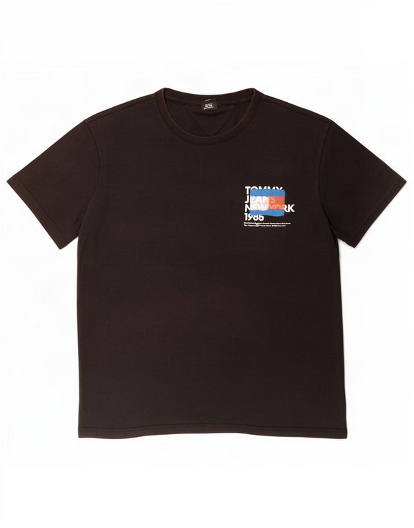 Tricou grafic Tommy Hilfiger pentru bărbați Top mare din bumbac negru