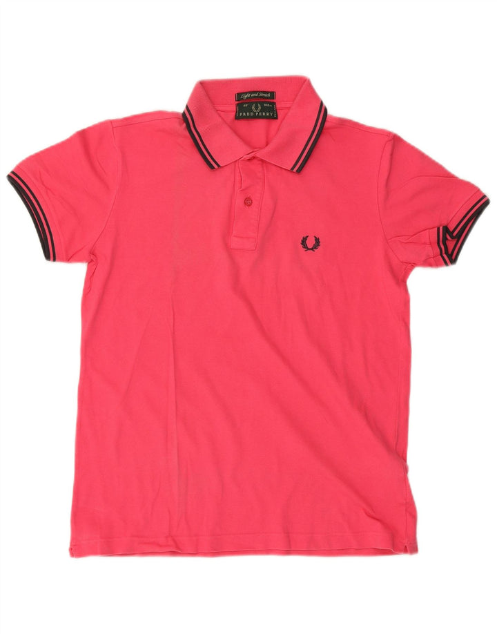 Cămașă polo pentru bărbați Fred Perry, ușor și elastic, bumbac roz mediu