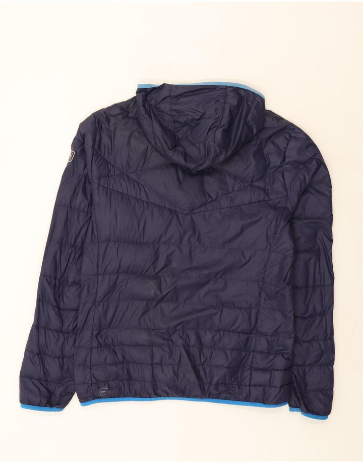 Jachetă căptușită cu glugă Puma pentru bărbați UK 40 mare, nailon bleumarin