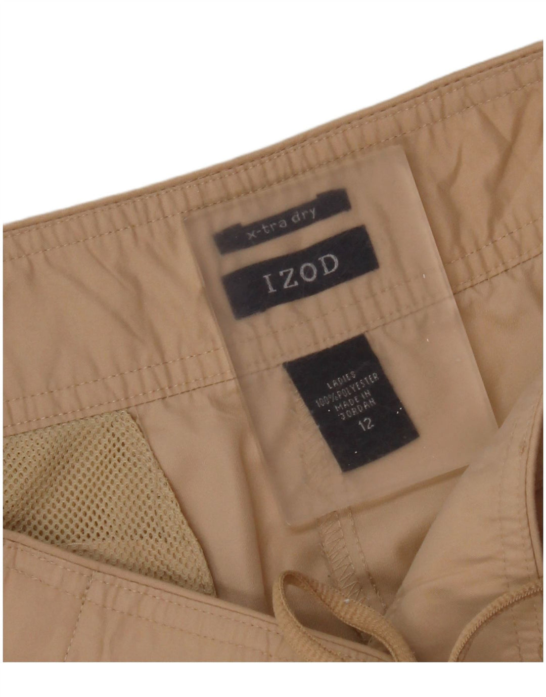 Pantaloni cargo Izod Capri pentru femei US 12 Large W34 L21 Bej Poliester