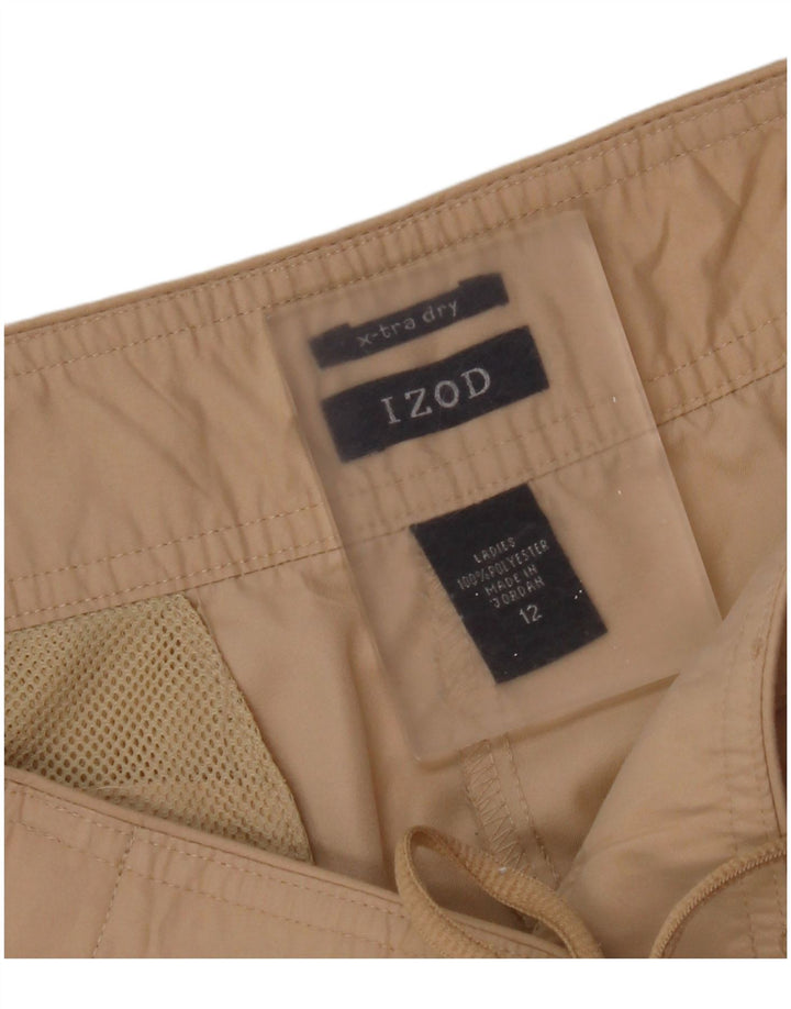 Pantaloni cargo Izod Capri pentru femei US 12 Large W34 L21 Bej Poliester