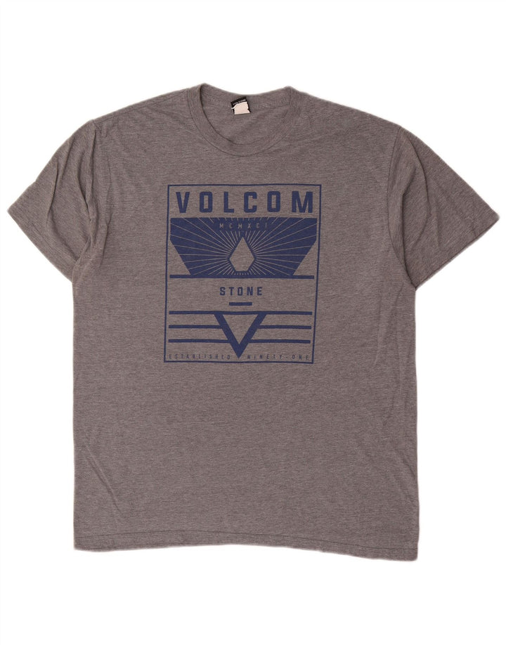 Tricou grafic pentru bărbați Volcom Top mare bumbac gri